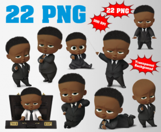 African Boss Baby png clipart, birthday party decoration
