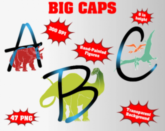 Dinosaurs png Alphabet, Numbers and Symbols