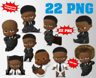 African Boss Baby png clipart, birthday party decoration
