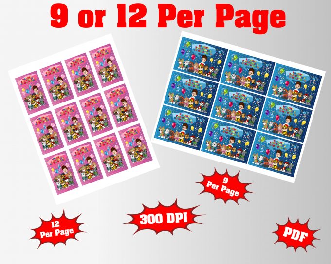 Paw Patrol Thank You Tag png clipart, birthday party decoration