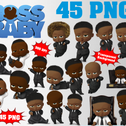 African Boss Baby png clipart, birthday party decoration