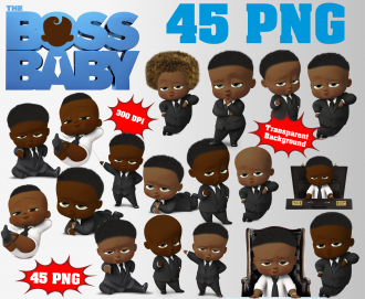African Boss Baby png clipart, birthday party decoration