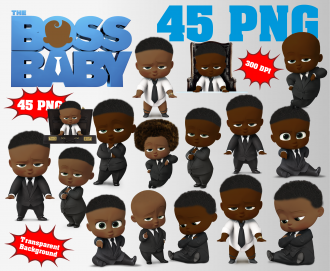 African Boss Baby png clipart, birthday party decoration