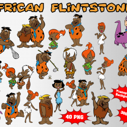African Flintstones png clipart, birthday party decoration