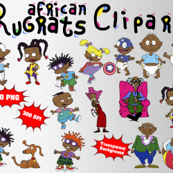 African Rugrats png clipart, birthday party decoration