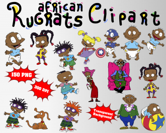 African Rugrats png clipart, birthday party decoration