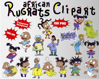 African Rugrats png clipart, birthday party decoration