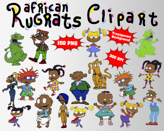 African Rugrats png clipart, birthday party decoration