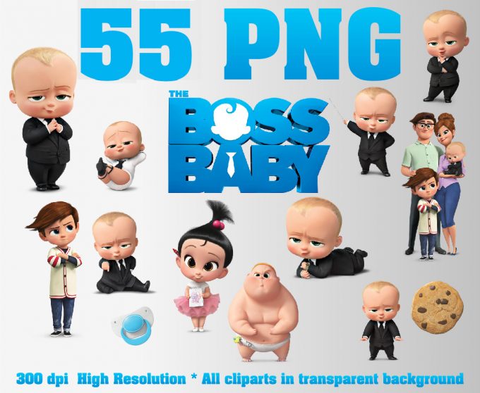 Boss Baby png clipart, birthday party decoration