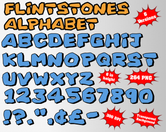 Flintstones font alphabet