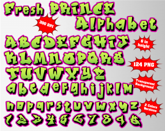 Fresh Prince font alphabet
