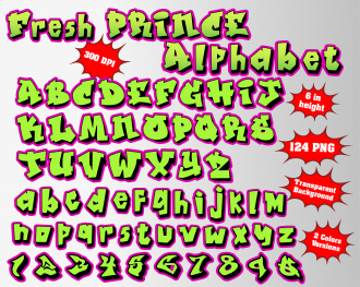 Fresh Prince font alphabet