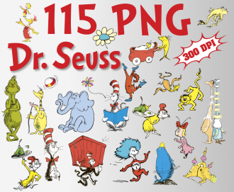 Dr. Seuss png clipart, birthday party decoration