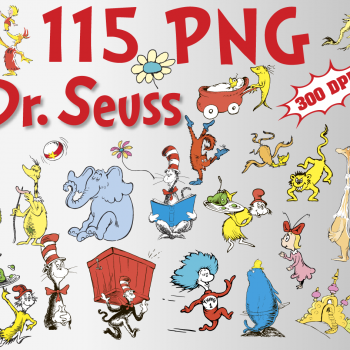 Dr. Seuss png clipart, birthday party decoration