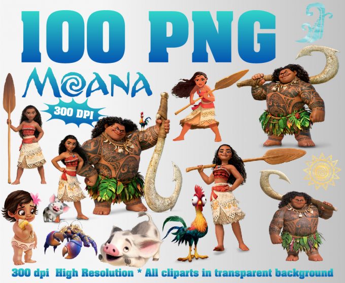 Moana png clipart, birthday party decoration
