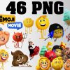 The emoji png clipart, birthday party decoration