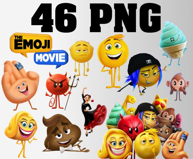 The emoji png clipart, birthday party decoration