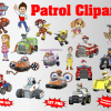 Paw Patrol png clipart, birthday party decoration
