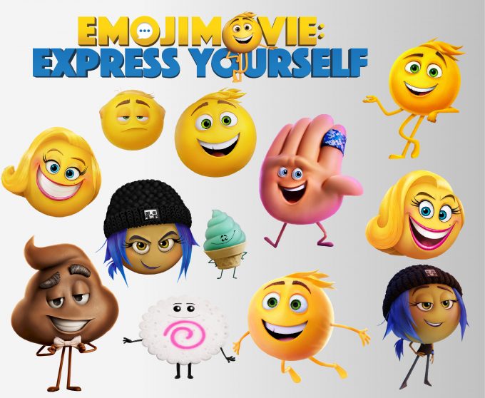 The emoji png clipart, birthday party decoration