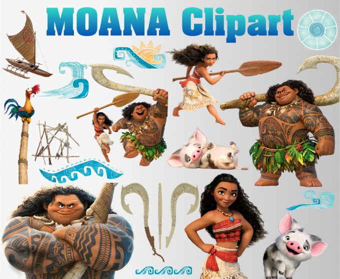 Moana png clipart, birthday party decoration