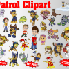 Paw Patrol png clipart, birthday party decoration