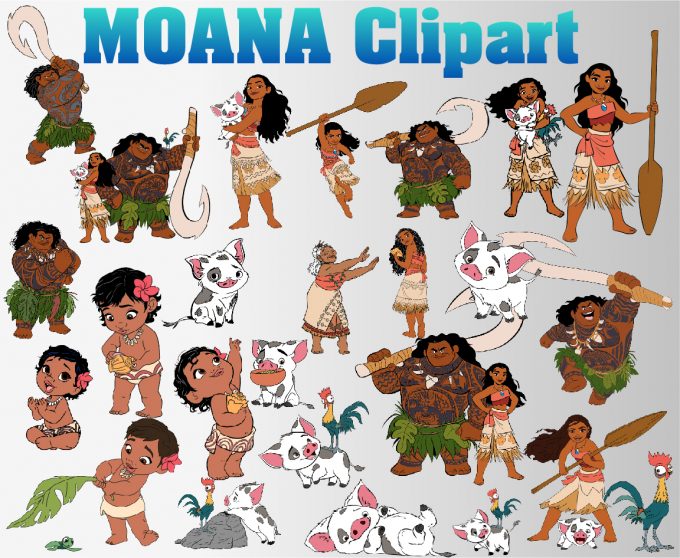 Moana png clipart, birthday party decoration