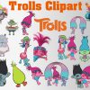 Trolls png clipart, birthday party decoration
