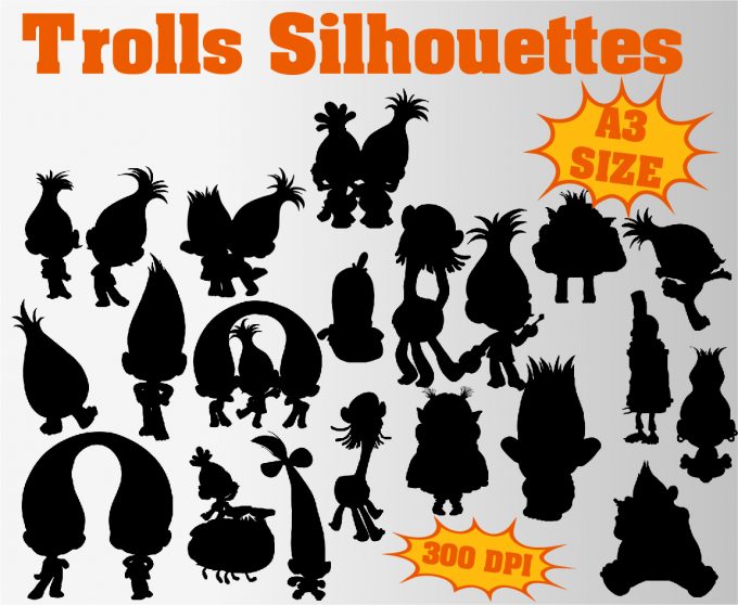 Trolls png clipart, birthday party decoration