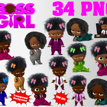 African Boss Baby Girl png clipart, birthday party decoration