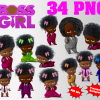 African Boss Baby Girl png clipart, birthday party decoration