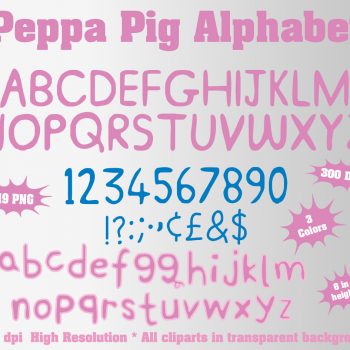 Peppa Pig png Alphabet, Numbers and Symbols