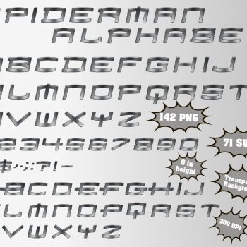 Spiderman png Alphabet, Numbers and Symbols