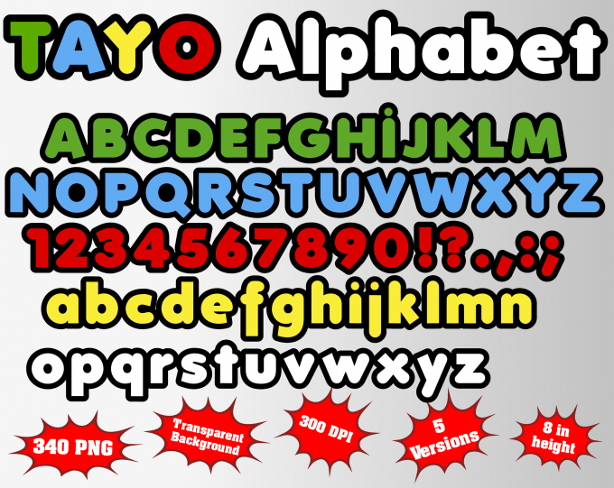 tayo png Alphabet, Numbers and Symbols