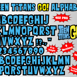 teen titans go! png Alphabet, Numbers and Symbols