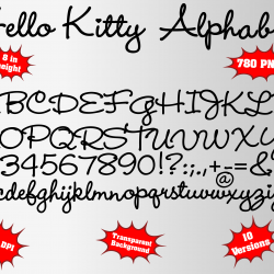 hello kitty font alphabet