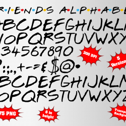 Friends font alphabet