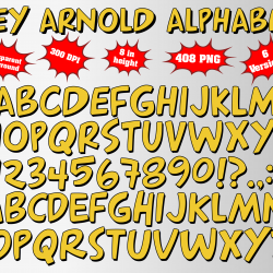 Hey Arnold png Alphabet, Numbers and Symbols