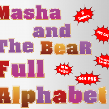Masha and the bear png Alphabet, Numbers and Symbols
