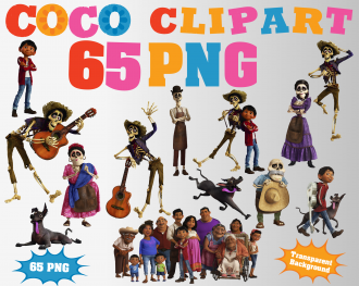 Coco png clipart, birthday party decoration