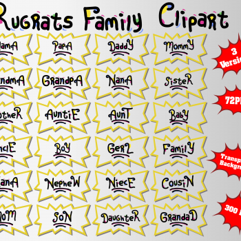 Rugrats family png clipart, birthday party decoration