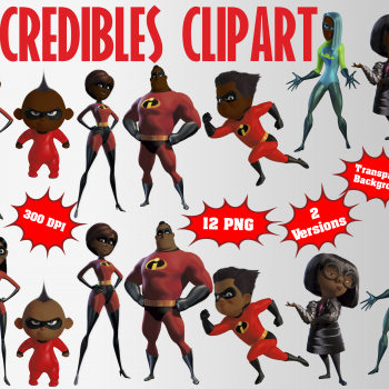 African Incredibles png clipart, birthday party decoration