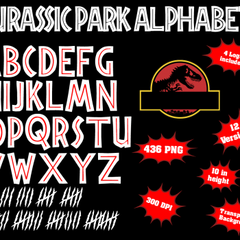 Jurassic Park font alphabet