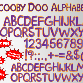 Scooby Doo png Alphabet, Numbers and Symbols