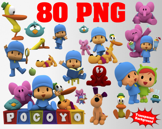 Pocoyo png clipart, birthday party decoration