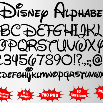 Disney png Alphabet, Numbers and Symbols