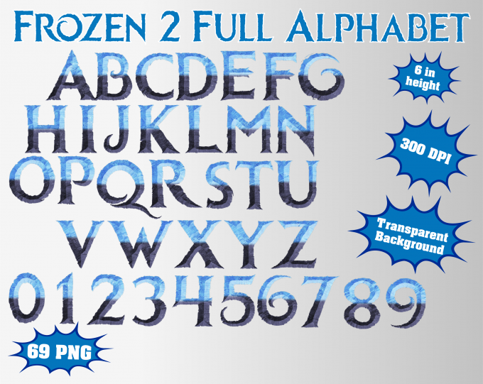 Frozen 2 font alphabet