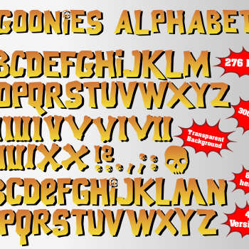 The Goonies png Alphabet, Numbers and Symbols