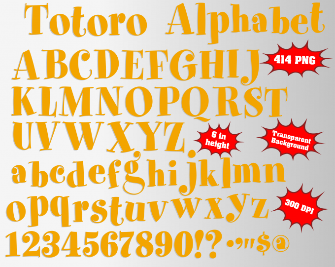 Totoro png Alphabet, Numbers and Symbols
