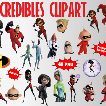 The Incredibles png clipart, birthday party decoration