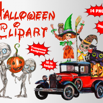 Halloween png clipart, birthday party decoration